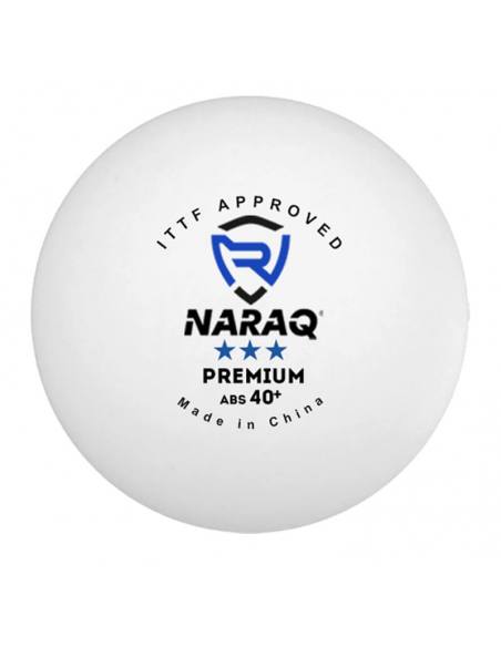 Pelota NARAQ ITTF 3*** Premium 40+ Pack 4 + ALUM ROLLER