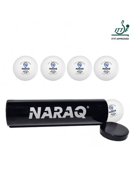 Balles NARAQ ITTF 3*** Premium 40+ Pack 4 + ALUM ROLLER