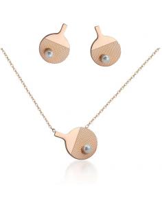 Set Cadena y Pendientes INOX NARAQ con raqueta