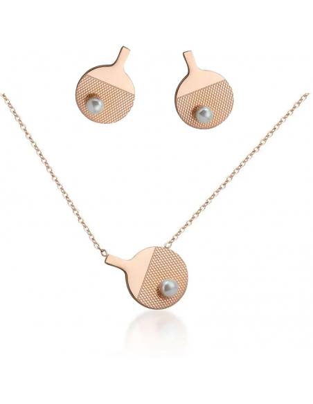 NARAQ Set Necklace and Earrings INOX with racket