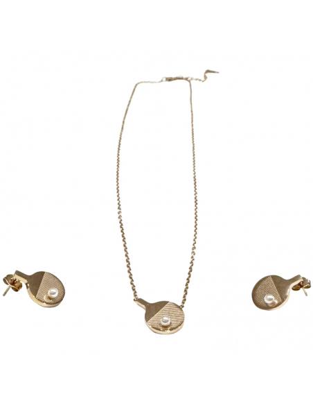 Set Cadena y Pendientes INOX NARAQ con raqueta