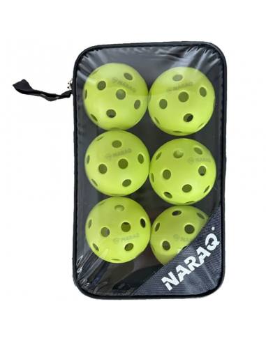 Pickleball Balls NARAQ 24 Indoor Pack 6 with cover