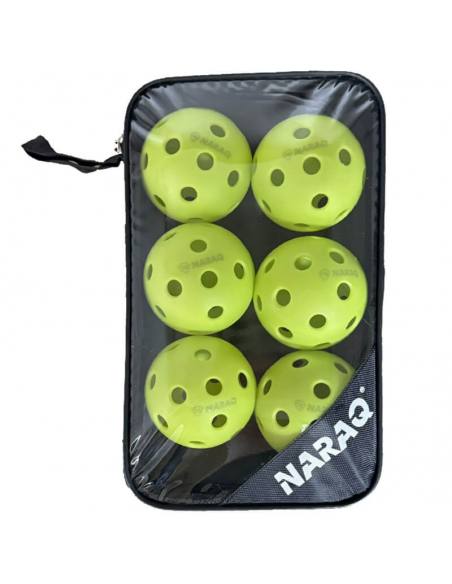 Pickleball Balls NARAQ 24 Indoor Pack 6 with cover