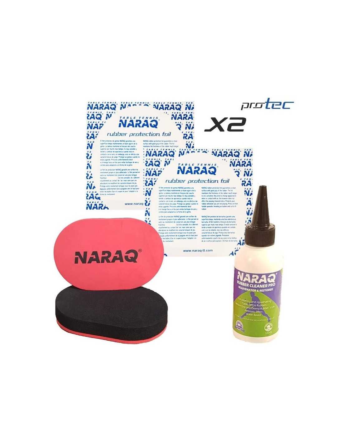 Pack Limpia borrachas NARAQ 100ml + Esponja + 2 Film Protectores