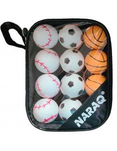 NARAQ Fun Sports ABS Balls + cover Pack 12