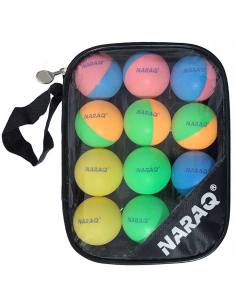 Bolas NARAQ Fun Colorato 40+ ABS + estojo Pack 12