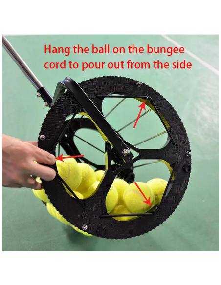 Panier et Roue collecteur de Balles de Tennis Padel Double NARAQ
